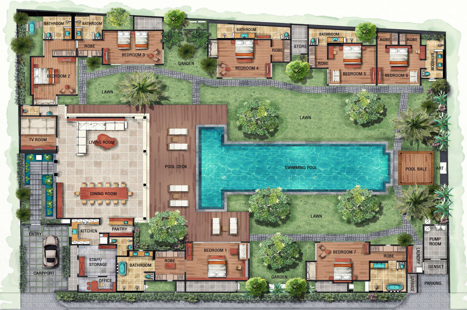 Luxury 7 Bedroom Villa in Seminyak with Private Pool, Bali Villa 2071