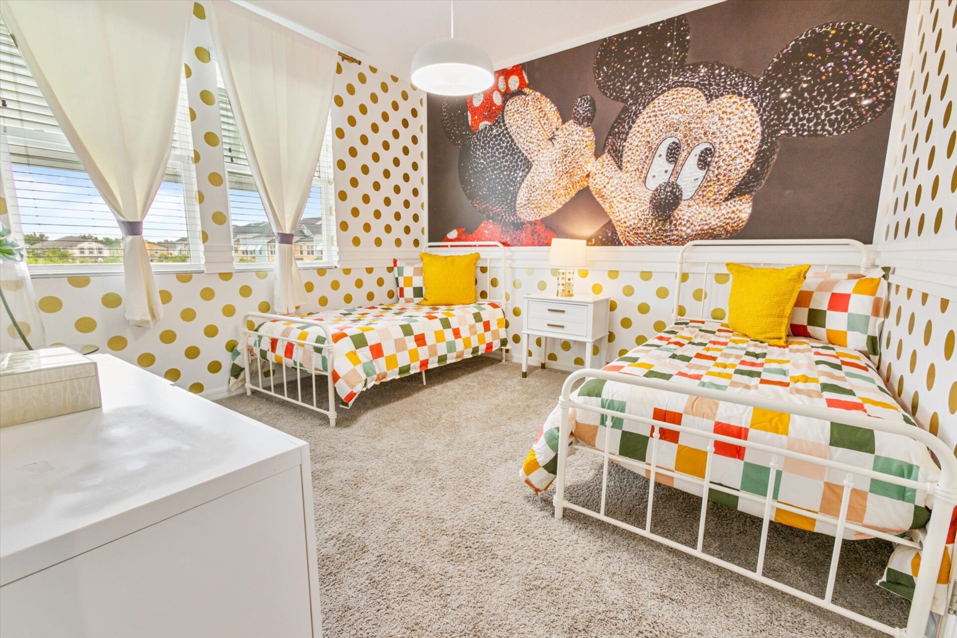 Two Twins Bedroom 5, Upstairs
Shared Bathroom
Mickey Theme