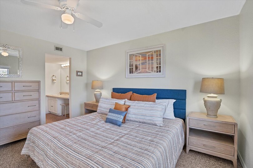 The primary bedroom has an ensuite With walk-in shower