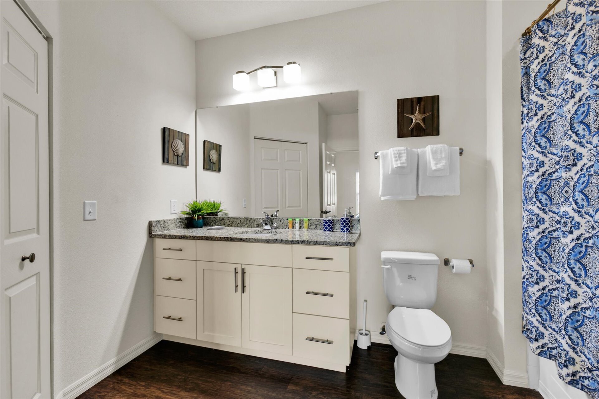 Master Queen Bathroom 1 Downstairs
Tub/Shower Combo