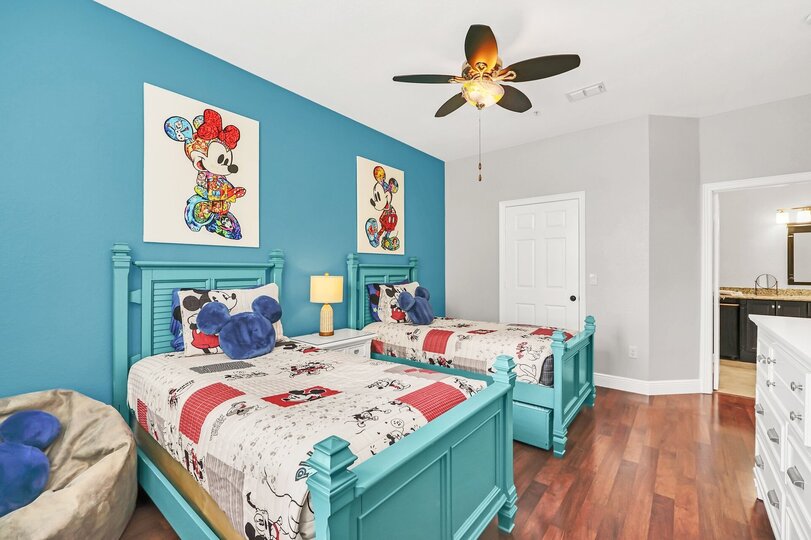The room is complete with two twin beds and a trundle for up to 3 guests to comfortably sleep