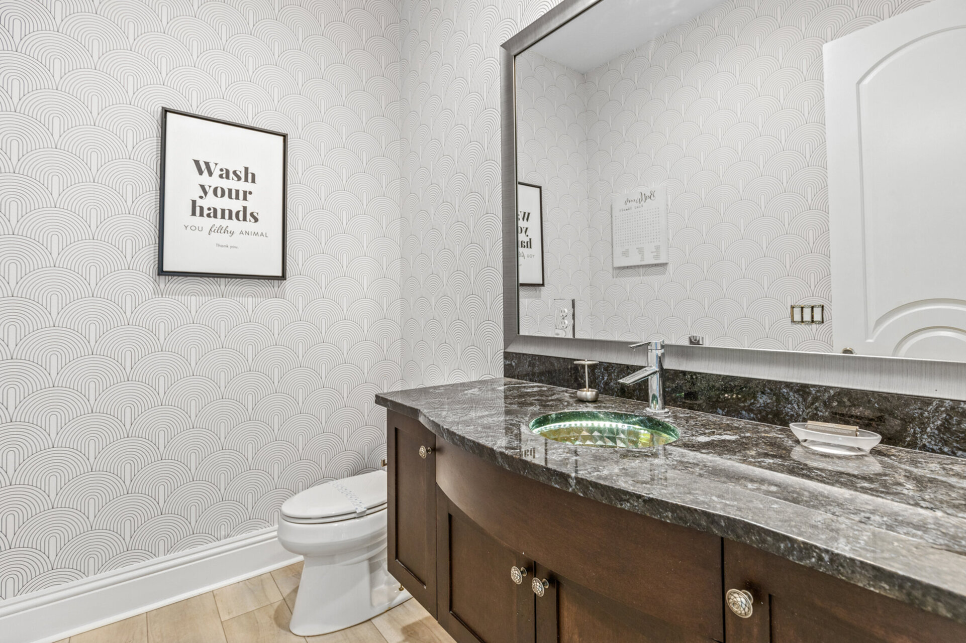 Adjoining half bath
