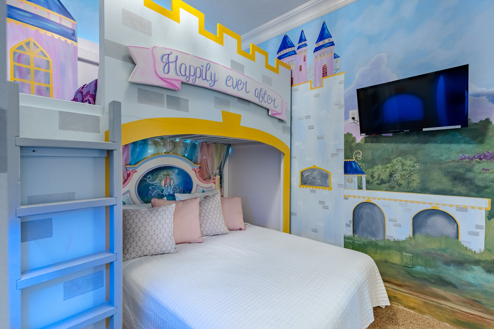 A cute themed kiddie room for your kids to sleep in.