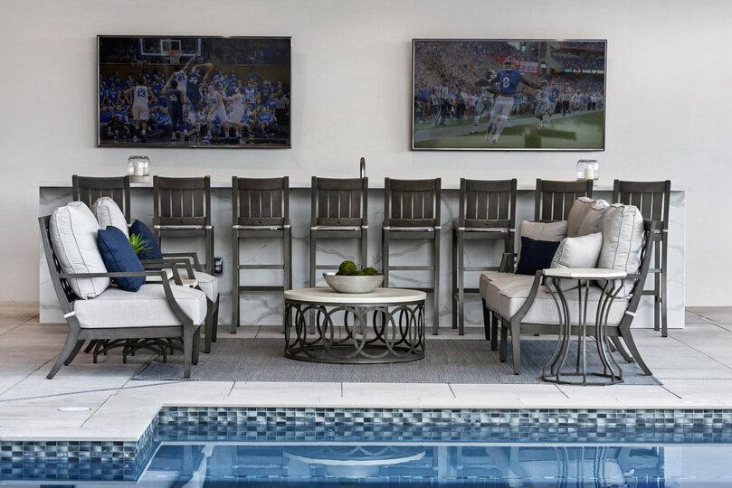 Watch the big game while floating in the pool