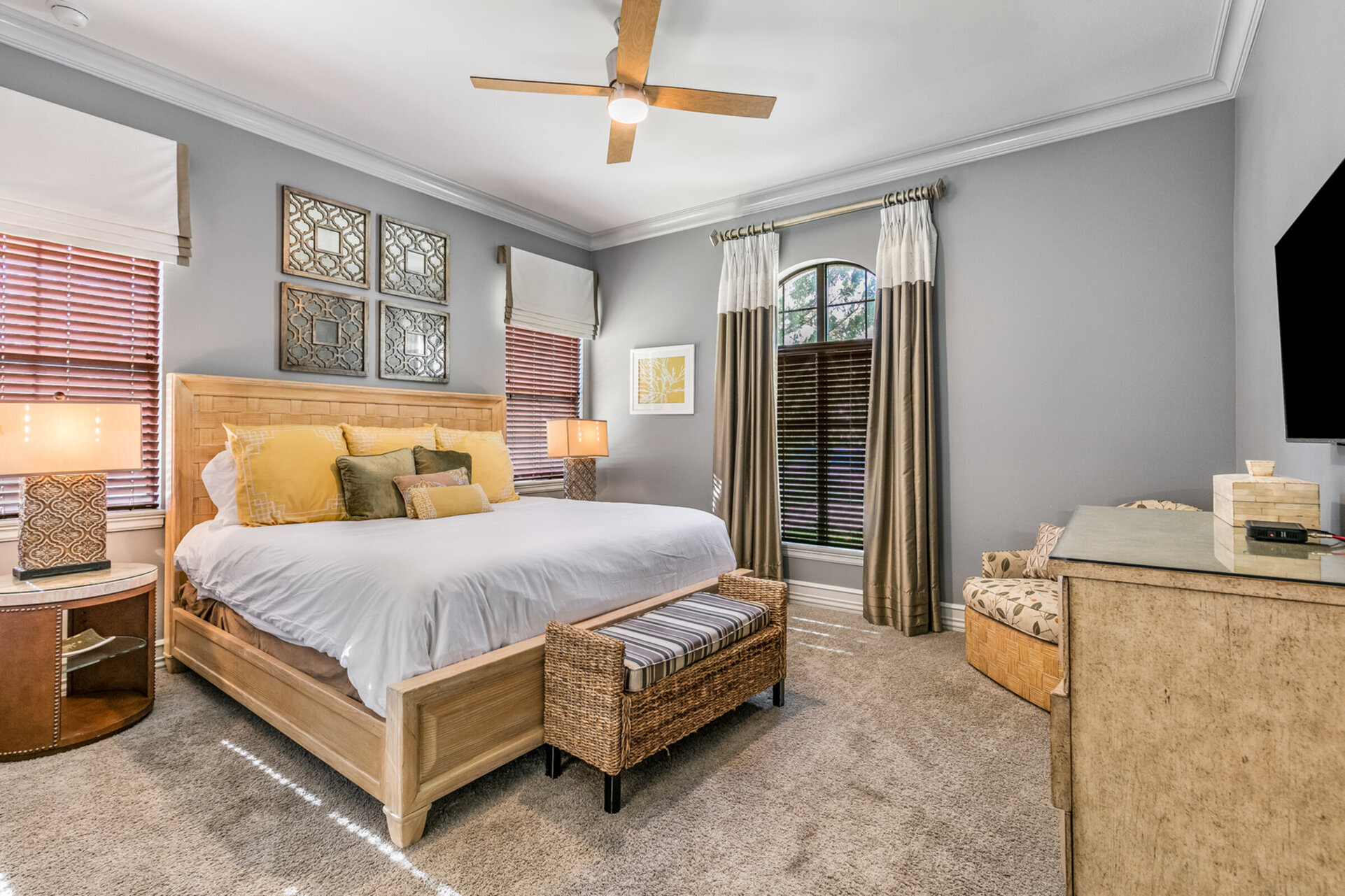 Master Suite 4 features a 50-inch TV and DVD Player located on the ground floor