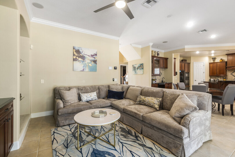 Plush seating in the comfortable living area