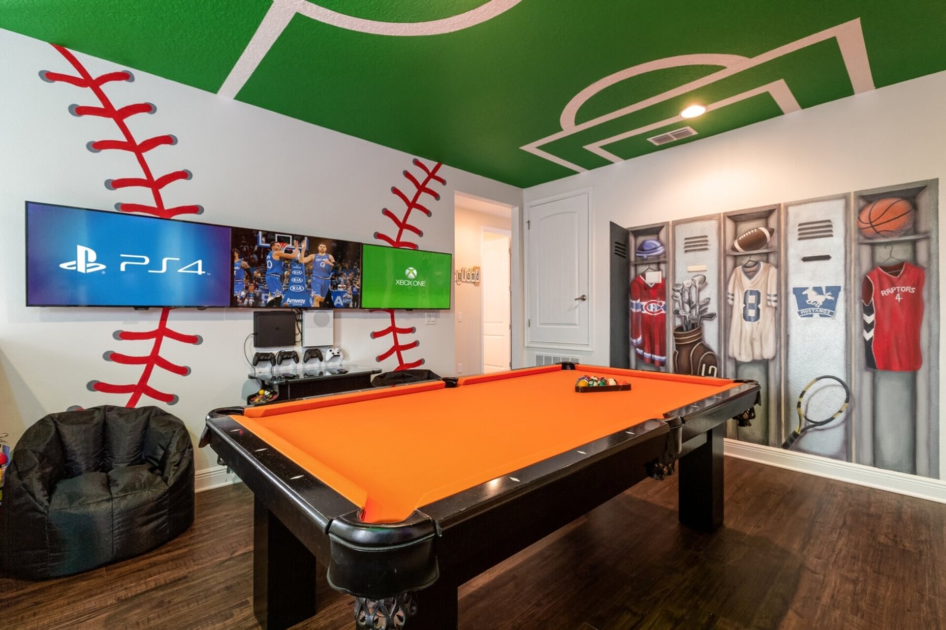 Play a game of pool, foosball or multi-arcade games