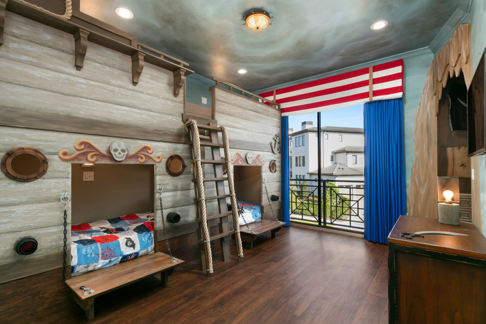 Each bed is unique and will immerse kids into the life of a pirate