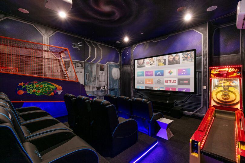 Feel out of this world in the private home theater with a 135 projection screen