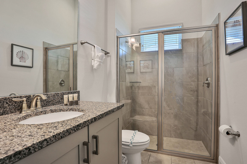 The fitness room has an attached bathroom for your convenience
