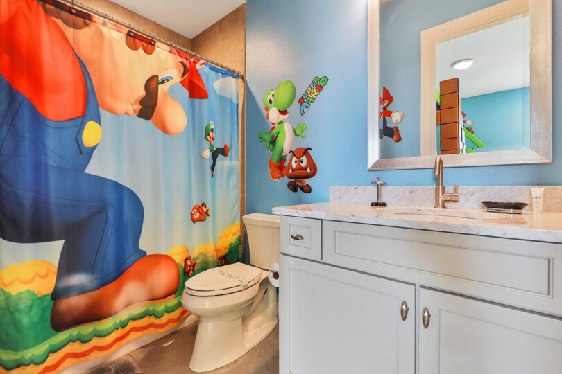 The ensuite bathroom