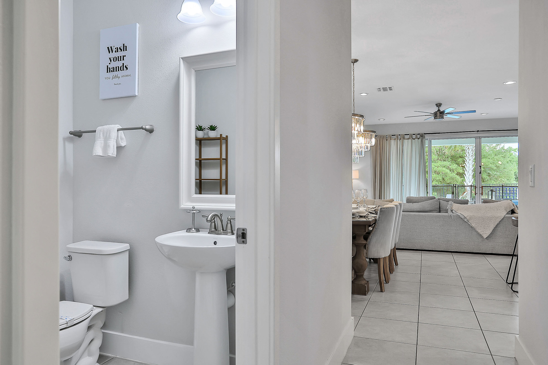 On the ground floor you will find a half bathroom