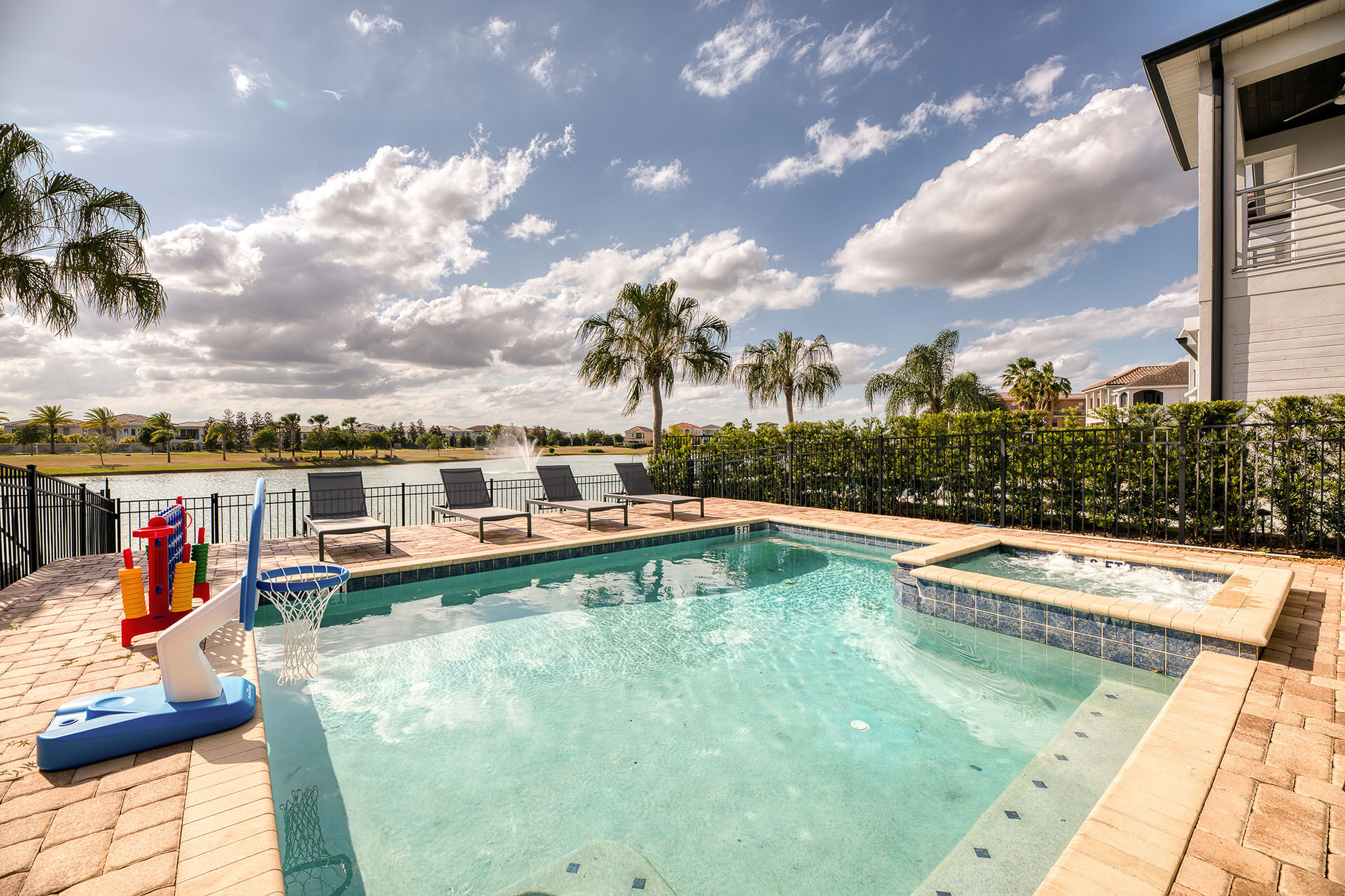 Cool off with a swim in the private pool
