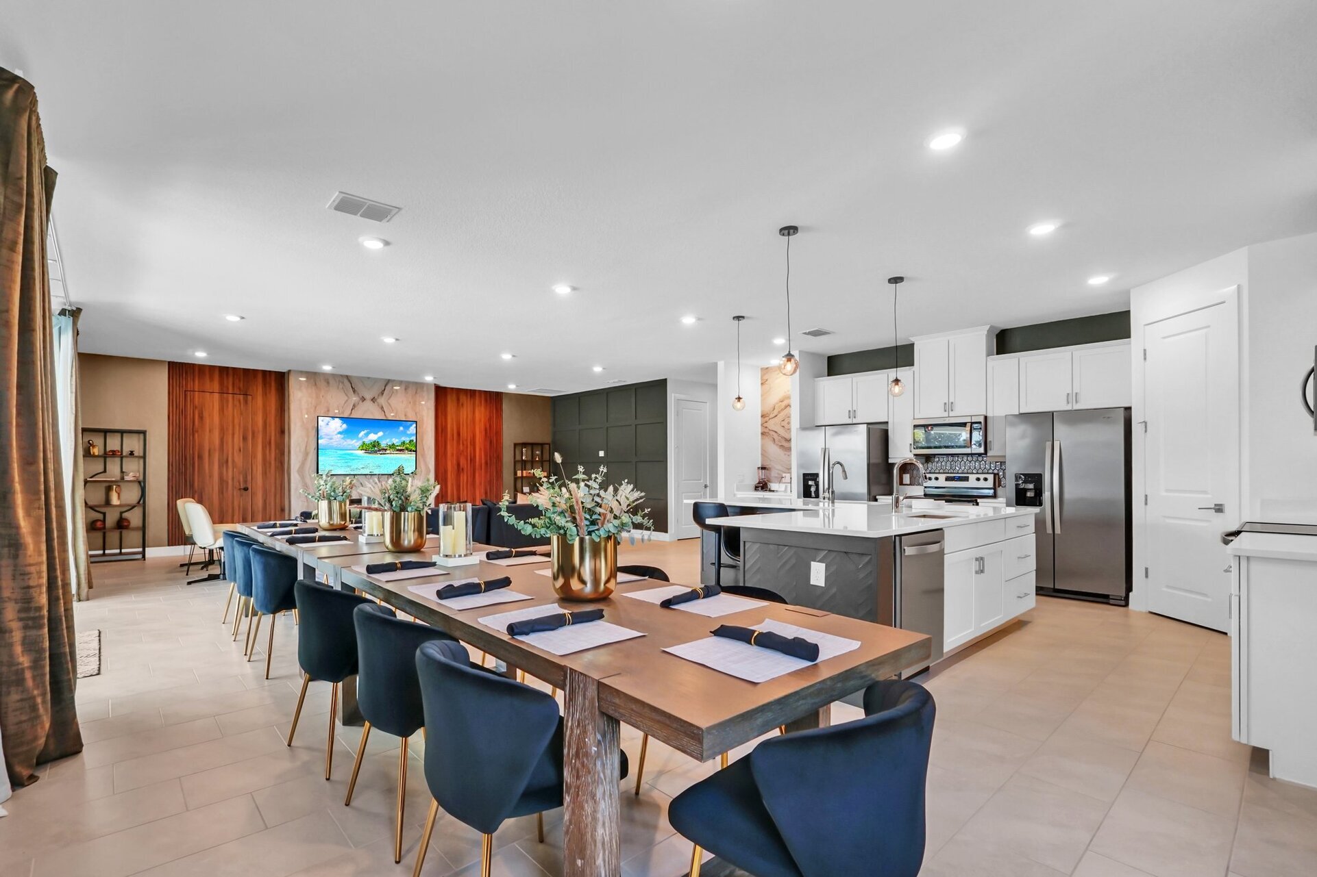 Your dining room opens out into a fantastic open concept kitchen