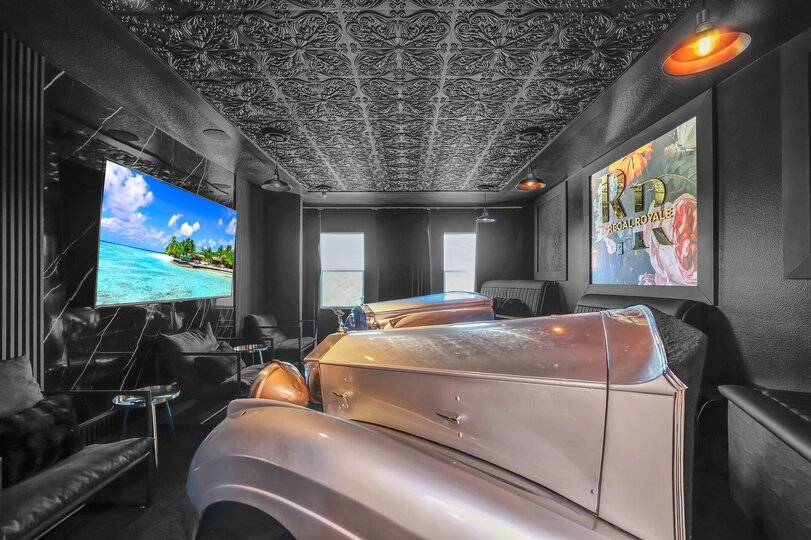 Plush seating, styled to evoke the opulence of a high-end car