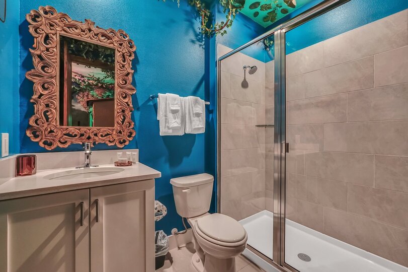 Ensuite bath with design-coordinated fixtures and finishes that enhance the overall aesthetic