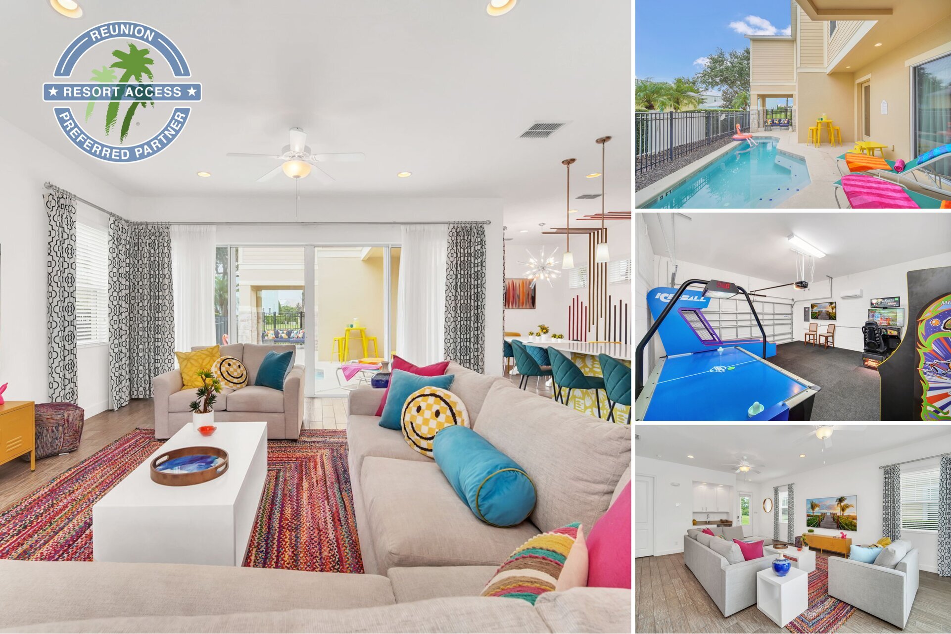 Welcome to Charming Retreat, a stunning 5-bedroom pool home