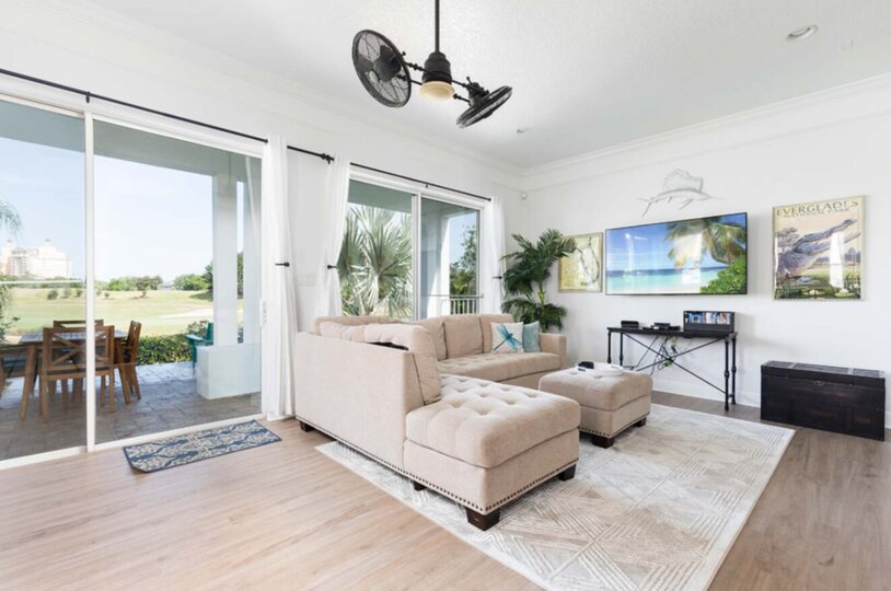 Gather in the spacious living room, designed with comfort in mind and ideal for entertaining guests or enjoying family time