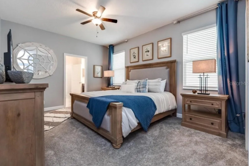 Rest easy after a long day in this plush King bed, offering the ultimate in comfort and relaxation