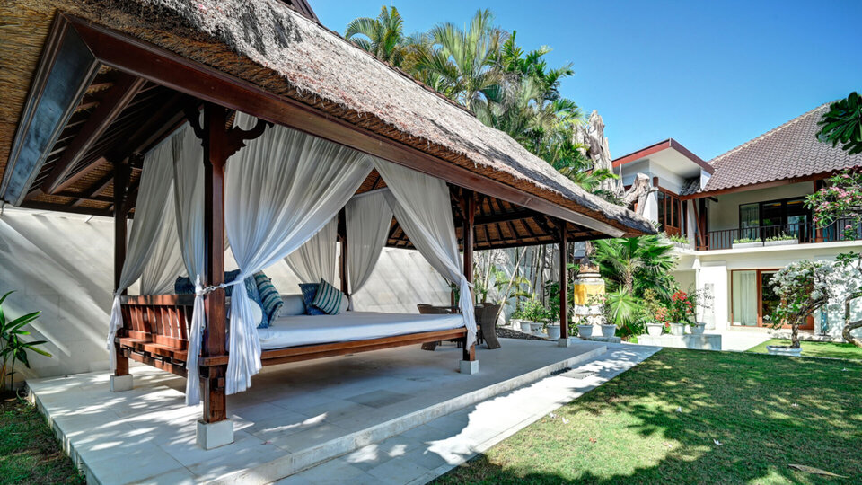Restful sun loungers by the pool
