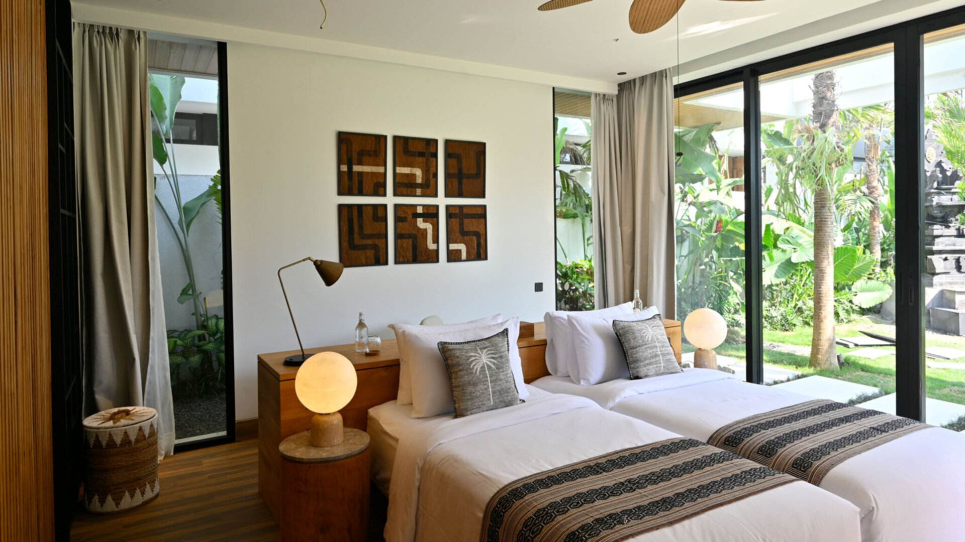 Lovely guest bedroom by the pocket garden