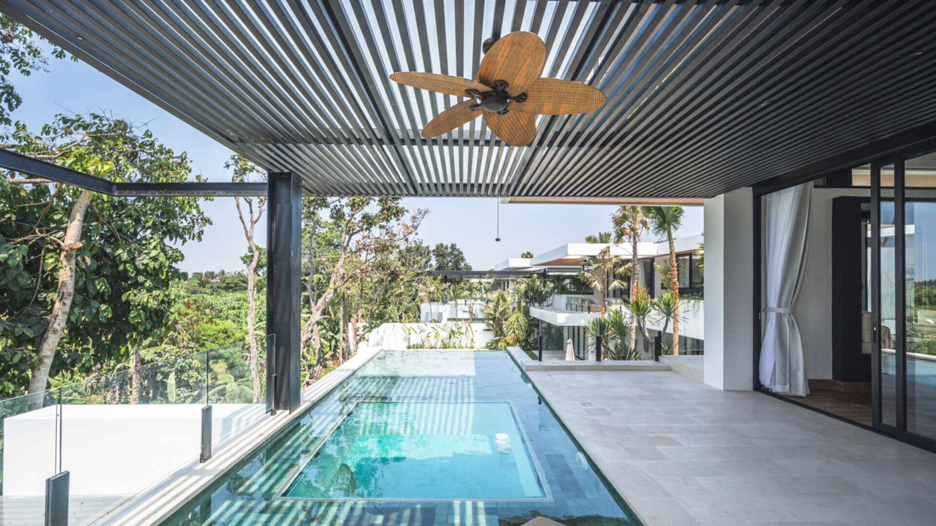 A fantastic view of the property from the sun deck