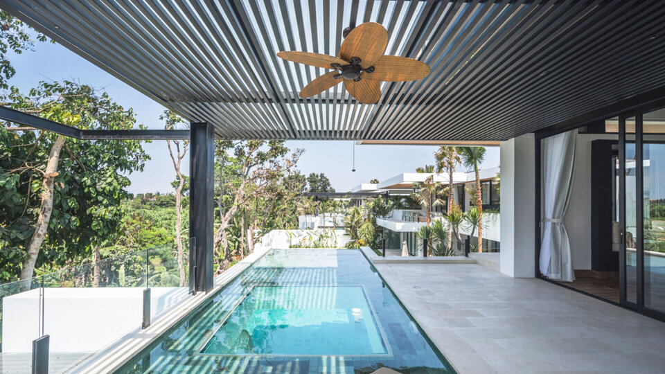 A fantastic view of the property from the sun deck