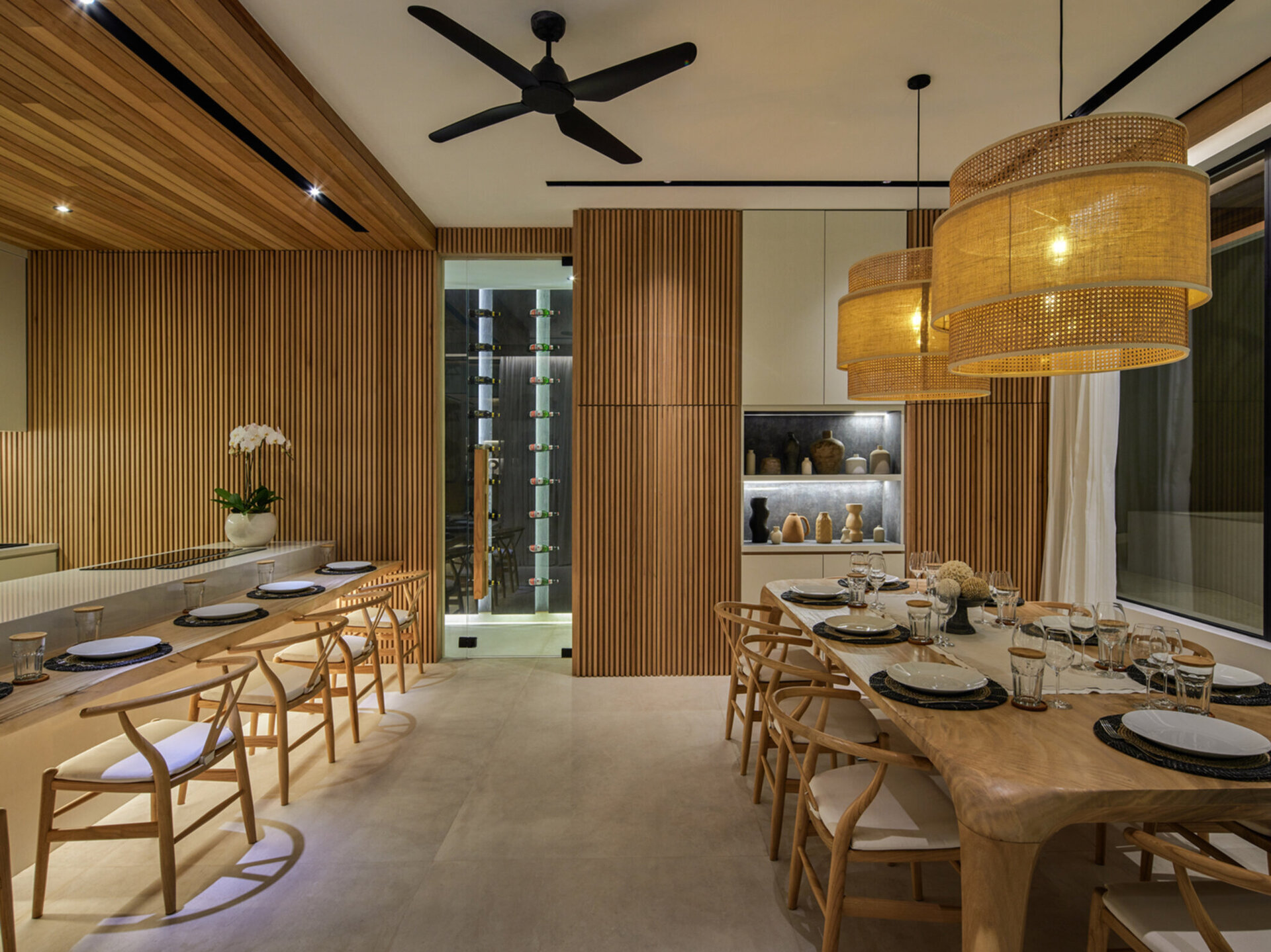 Interior dining and breakfast counter
