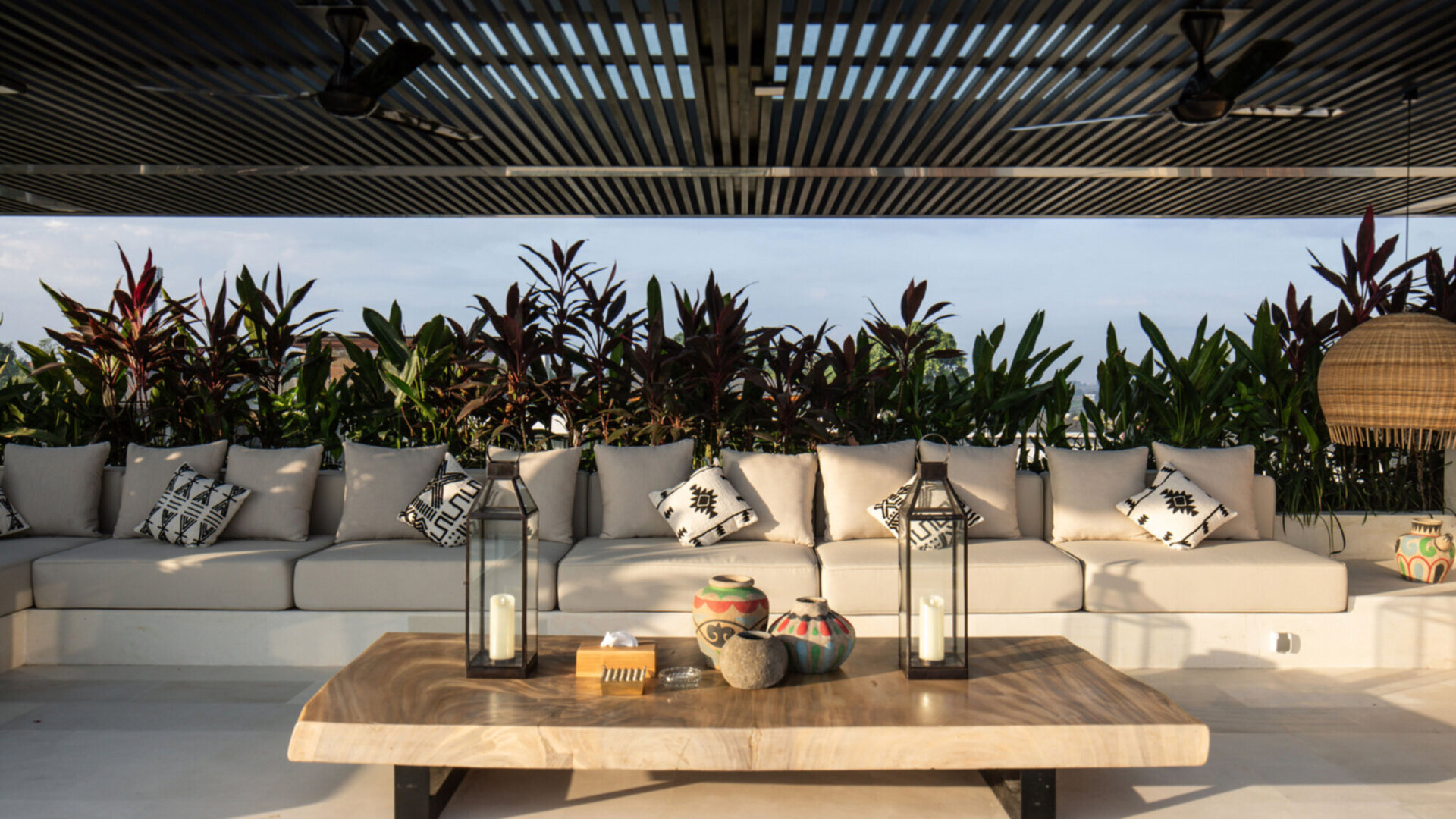 Relax and watch the stunning sunset in the rooftop sala