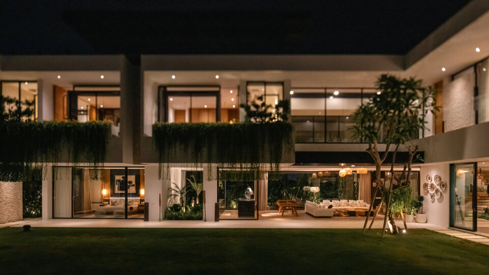 Gleeming villa at sundown