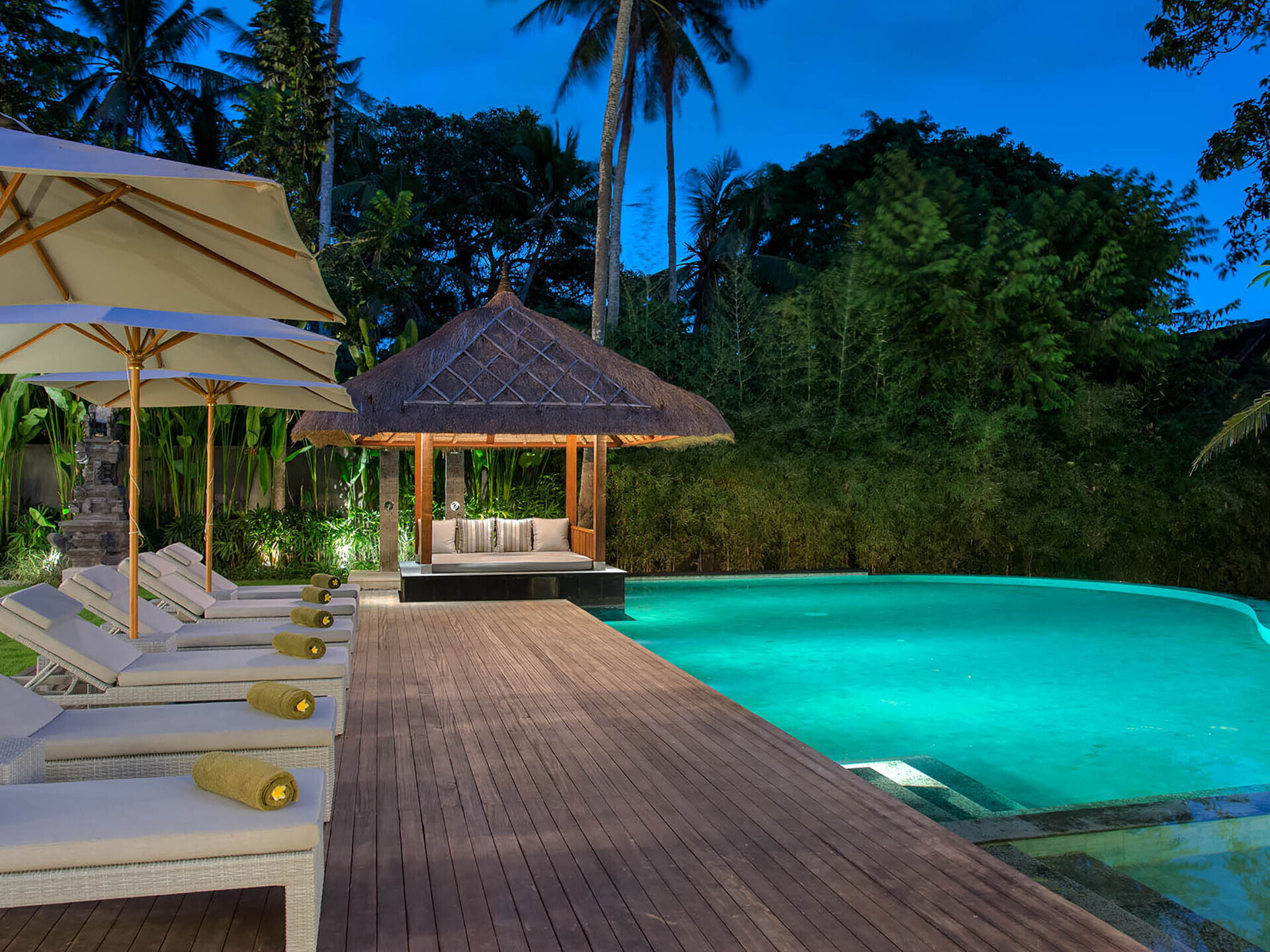 Evening poolside