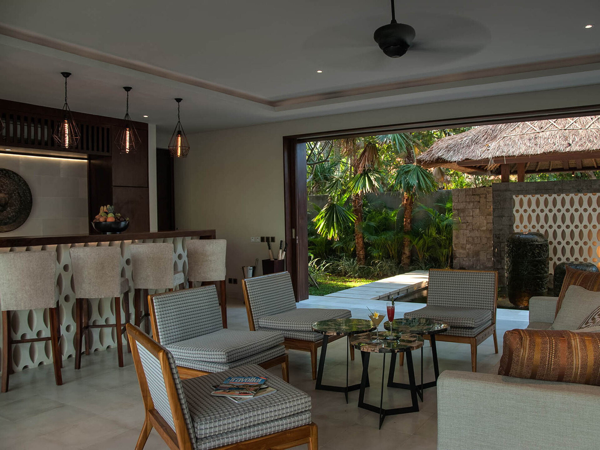 Living area and bar