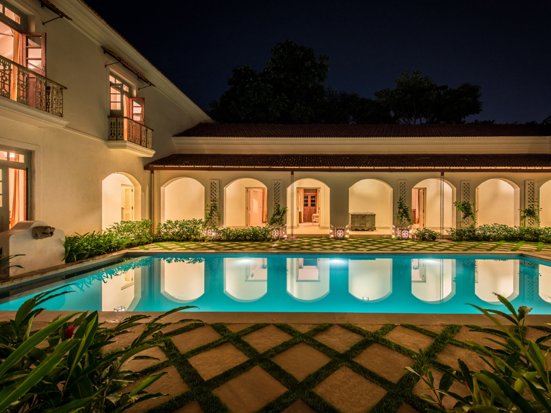 Villa at night