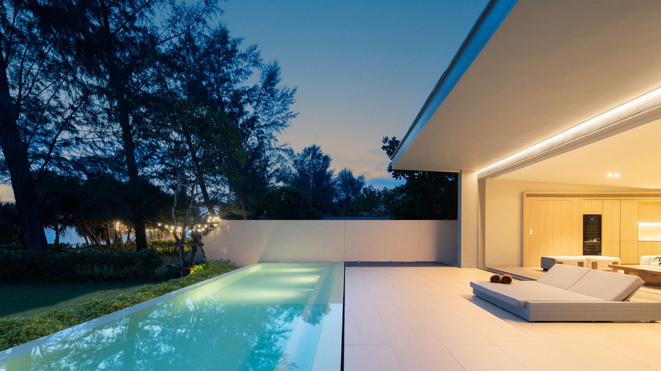 Veyla Beach Villa 6 -  Relaxing living terrace at sundown