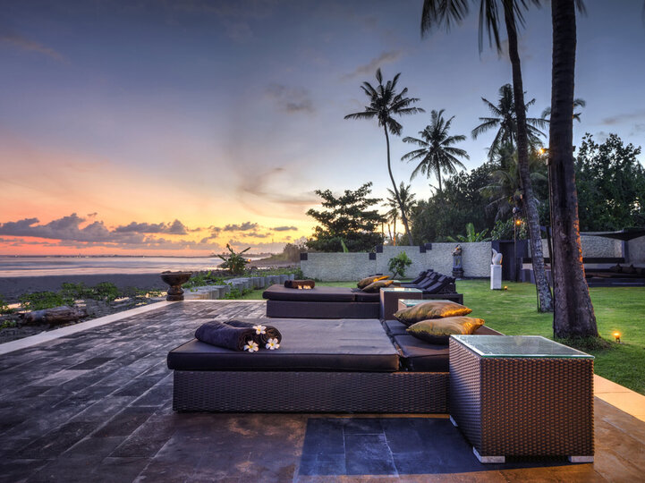 Sunset from beach deck
