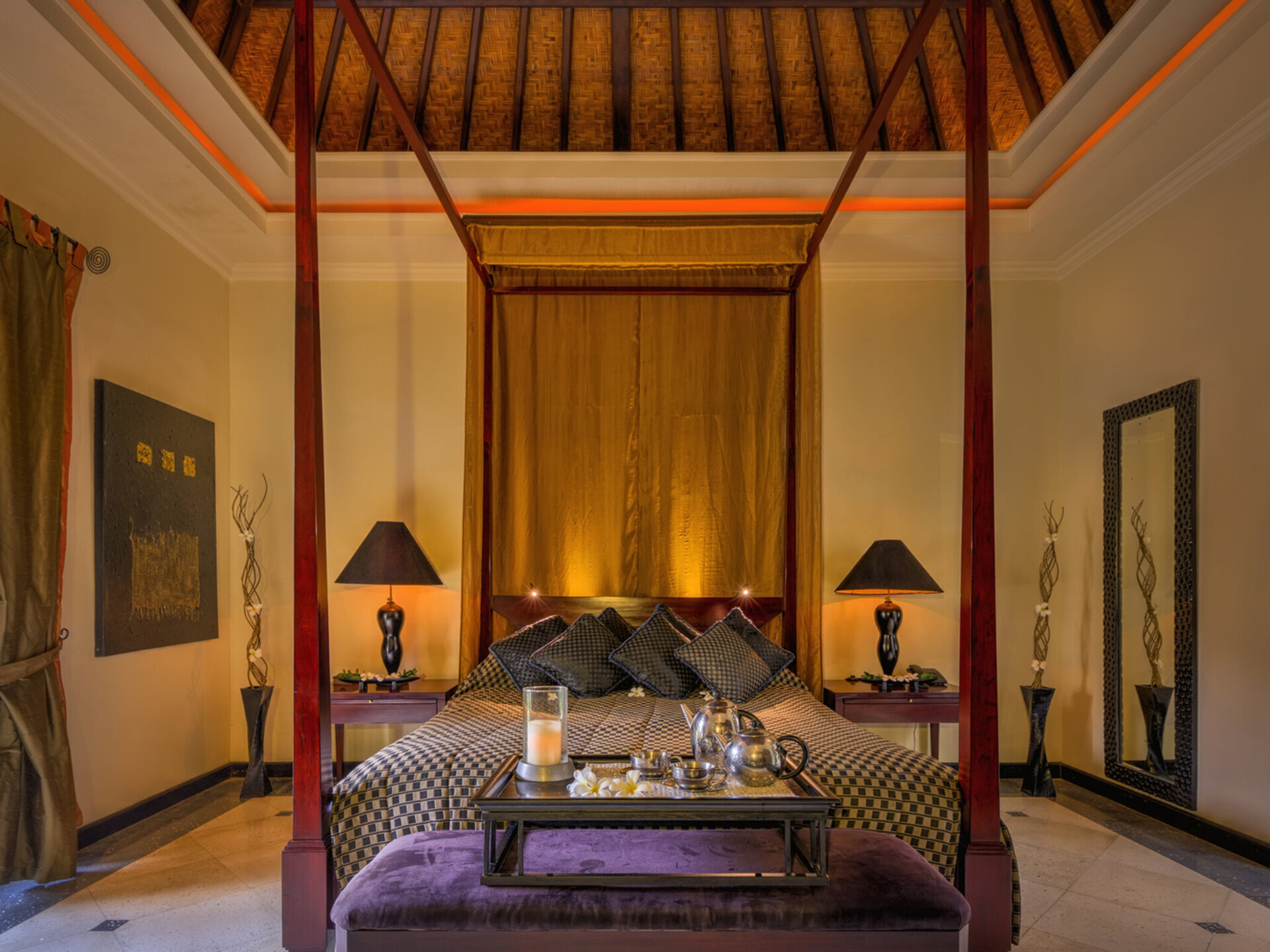 Master suite at night