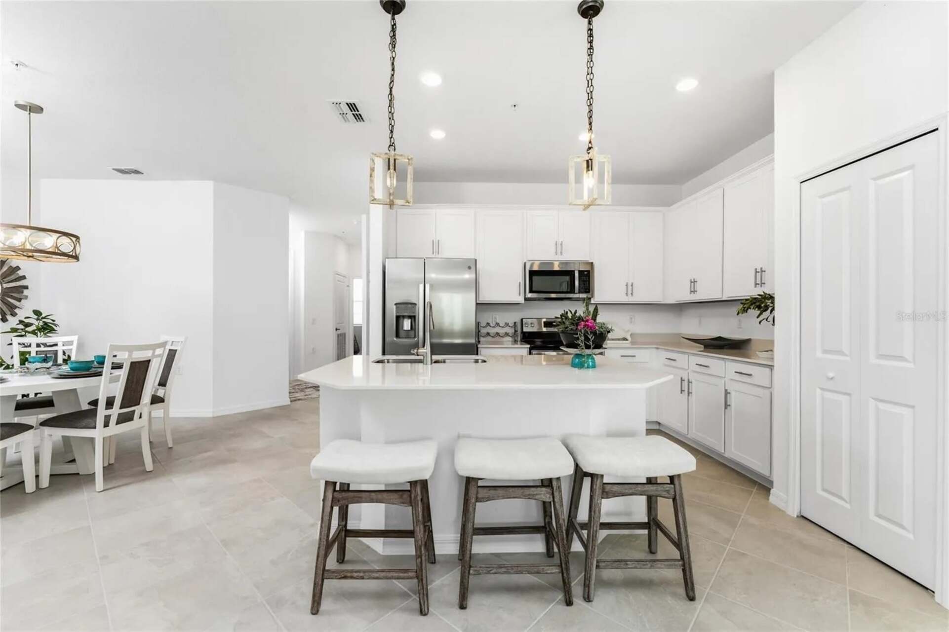 Beautiful, full-equipped kitchen overlooking living and dining areas