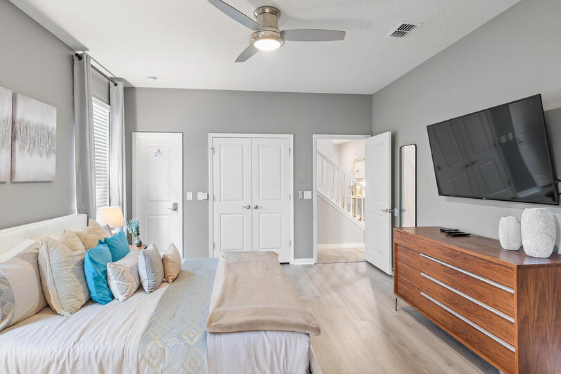 Master King Bedroom 1 Downstairs Attached Bathroom 58" Smart TV