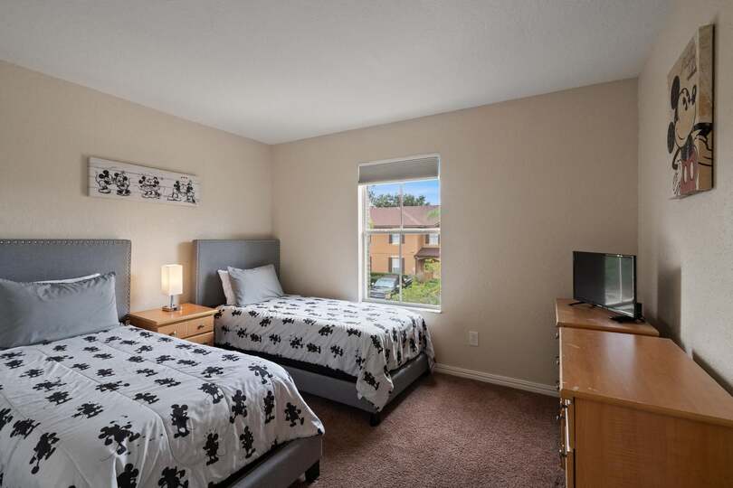 Two Twins Bedroom 4 Upstairs 24" Roku TV Mickey Theme