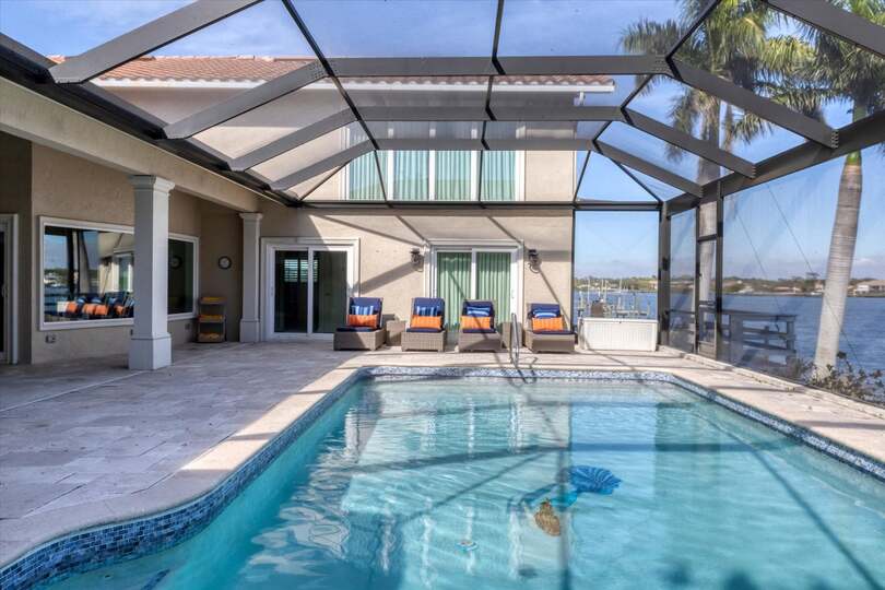 Sparkling pool overlooking Lemon Bay