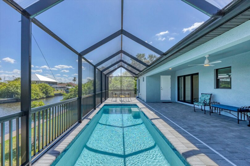 Sparkling pool overlooking the canal. Pool size 27' x 8' x 5.5'