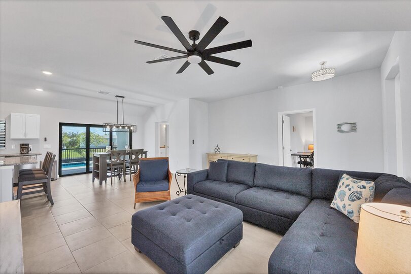 Bright, open living space.