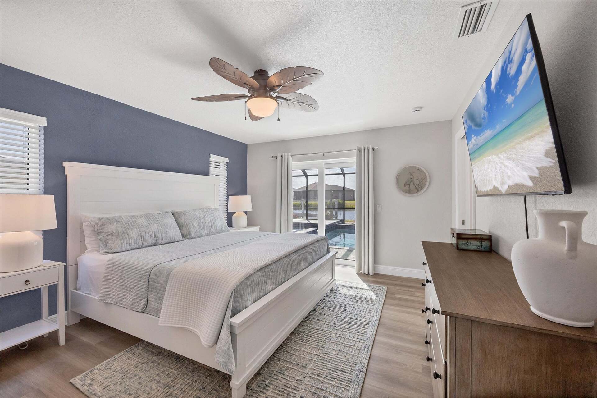 Master King Bedroom with 55" Smart TV and Lanai Access