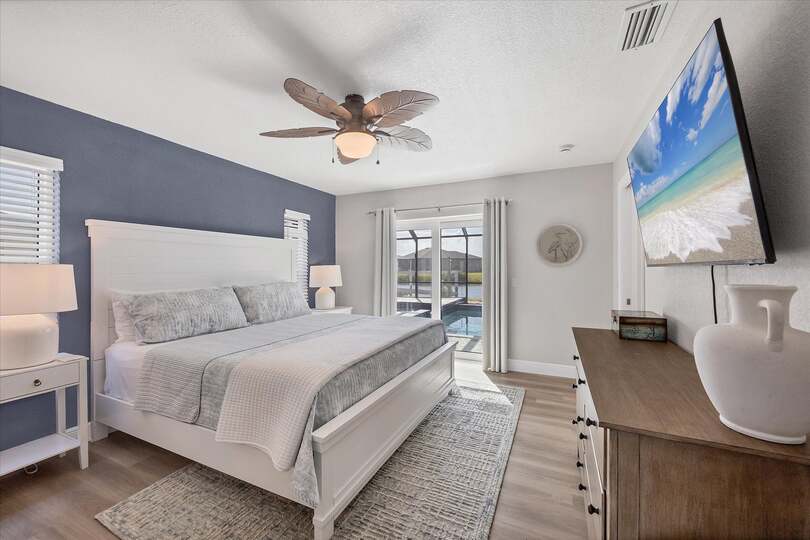 Master King Bedroom with 55" Smart TV and Lanai Access