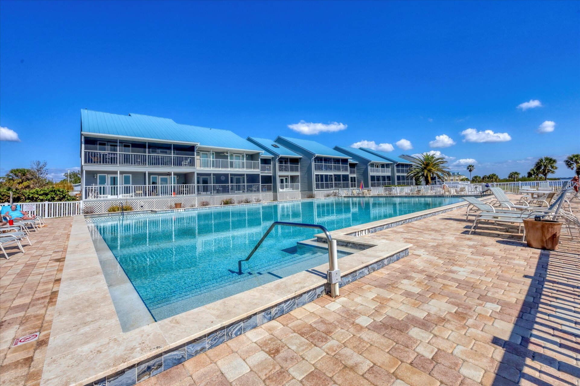 Large community pool overlooking the Myakka River